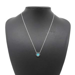 Tiffany T-Two Circle Necklace White Gold Turquoise
